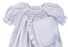 Nwt Petit Ami Lavender Multi Smocked Daygown Bonnet 2p Preemie Purple Baby Girls
