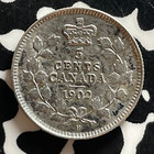 1902-h Canada 5 Cents Lot t4809 Silver  Nice  Small  h 