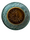 Antique Villeroy   Boch Majolica Plate    Rare   Gnomes Flowers Forest 1800   s