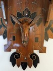 Victorian Eastlake Carved Deer  Wood Carved Shelf Black Forest Antique