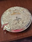 Vtg Mirror  Photo Compact Silver Plated Cosmetic Embossed 1991 International Co