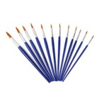 12pcs Wooden Artist Pointed Brush Set For Oil Paint Acrylic Paint  blue 