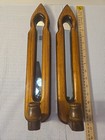 Vintage 17  Wooden   Mirror Glass Wall Sconces     Set Of 2 Large Candle Holders