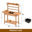 Potting Table Solid Wood Work Potting Bench Outdoor Garden Workstation Table