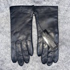 Vintage Nwt Fownes Womens Black Suede Leather Gloves Acrylic Lined Size 6 1 2