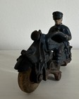 Antique 1930 s Champion Cast Iron Police Motorcycle Toy W original Tires Hubley