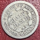 1858 Seated Liberty Half Dime  Free Shipping
