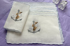 Vintage Cocktail Napkins Embroidered Nautical Anchor   Fish Set Of 12