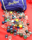 Marble Lot Of 100 Glass Marbles Estate Sale Barn Find Junk Drawer Toy Vintage