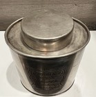 Vintage 1990s English Breakfast Tea Oval Heavy Tin Silver Plated 5 75   