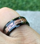 8mm Men s Genuine Black Tungsten Carbide Camouflage Inlay Wedding Band Ring