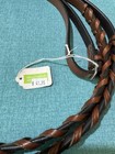 New Bobby   s 119 English Flat Laced Leather Reins 5 8   x54    Chestnut Silver Spur 
