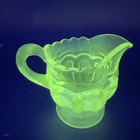 Antique Clear Glass Creamer Gold Painted Manganese 365nm Green Uv Glowing Glass