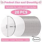 Winkio 20 Pcs 6 Inch Round Cake Boards  White  20pcs  6 Inch   White 