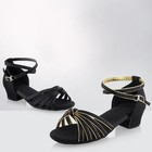 Girls Satin Latin Dance Shoes Low Heel Ballroom Tango Salsa Practice Shoes Adult