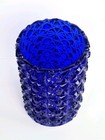 Vintage Fenton Glass Vase Tumbler Votive Holder Daisy   Button Cobalt Blue 5    