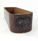 Antique Wooden Tiger Oak Sewing Machine Cabinet Drawer Cast Iron Ram Head Pull