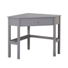 Gray Grey Finish Wooden Corner Computer Desk Laptop Student Office Workstation