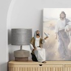 Jesus Christ Statue With Dove  Hand Painted Religious Figurine  7 Inch