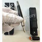 Montblanc Starwalker Black Basket Weave Fountain Pen Silver Trim W  Pouch