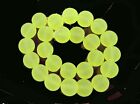 25 Frosted Sea Glass Round Beads 8mm Matte - Yellow Green