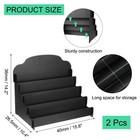 2 Pcs Wooden Card Display Stand Organizer Sticker Display Stand Black