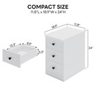 Nightstand With Charging Station  Narrow Bedside Table With 3 Drawers  End Ta   