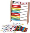 Wooden Abacus For Kids Math With 100 Beads Counting Sticks Number Cards Educatio