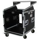 Prox T-10mrlt Flight Case With Laptop Shelf And 4  Casters For 10u Rack X 10u To