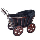 Antique Victorian Cherry Wicker Baby Carriage Stroller Doll Buggy Prop Decor Euc