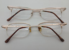 Vintage Glasses With Prescription Lens  x2  56 19 145 Metal Frames Gold Tone