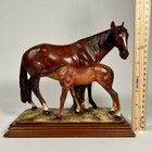 A Santini Capodimonte Mare Nursing Foal Horse Sculpture Italy  2049 Vintage