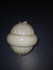 Antique W c  Shinn White Milk Glass Lightning Rod Ball Globe 