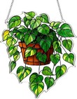Stained Glass Plant Suncatcher  Plant Ornament For Christmas Tree Gifts   Acr   