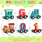 43 Pcs Magnetic Train Set Wood Alphabet Number Toys For Kids