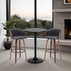 Armen Living Bentley Height Adjustable Swivel Pub Table Black Wood Finish And