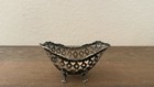 Antique Sweet Meat Candy Dish Pierced Footed Sterling Silver