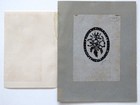 Antique Unidentified Artist Ex Libris Signed Woodcut Etching Engraving Print