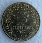 Au Condition France 1992 5 Centimes Km 933 4 Folds Variety