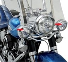 Drag Specialties 4 1 2 Inch Chrome Steel Spotlights Visor For Harley