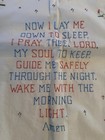 Vntg Cross Stitch Embroidered Baby Crib Quilt Now I Lay Me Down To Sleep Blanket