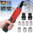 12v Electric Cordless Ratchet 3 8 right Angle Wrench Impact Power Tool 2 Battery