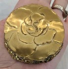 Vintage Evans 1930   s Art Deco Gold Mesh Powder Compact With Puff   Mirror
