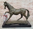 Arabian Thoroughbred Horse Galloping Racing Bronze Marble Statue Sculpture Art