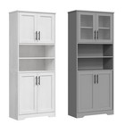 6-tier Wooden Bookcase Storage Cabinet Shelving Book Wide Bookshelf Adjustable 