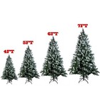 4 5 6 7ft Artificial Christmas Tree With Lights Led Snow Flocked Pine Cone Xmas