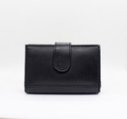 Credit Card Picture Holder 40 Pages With Snap New Black Genuine Leather