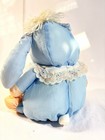 Vintage Fisher Price Stuffed Blue Lace Bib Puffalump Bunny Rabbit 80s Plush