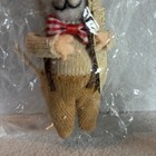 Handcrafted Needle Felted Wool Mouse Wearing His Red Bow Tie