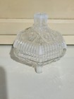 Vintage Fenton White Opalescent Hexagon  Star Lidded Trinket Box